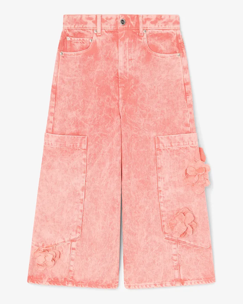 Ganni Lantana Verkürzte Baggy-Jeans aus Denim in Rosa Bio-Baumwolle - Größe Lantana