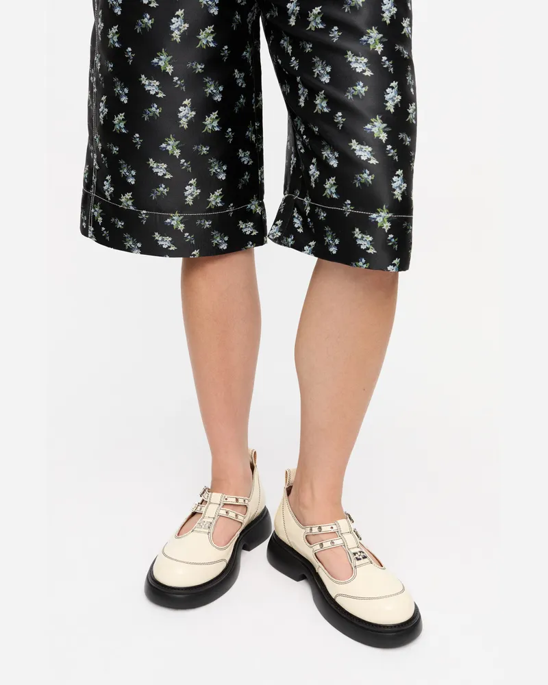 Ganni Cremefarbene Mary-Jane-Schuhe - Größe weiß Weiß