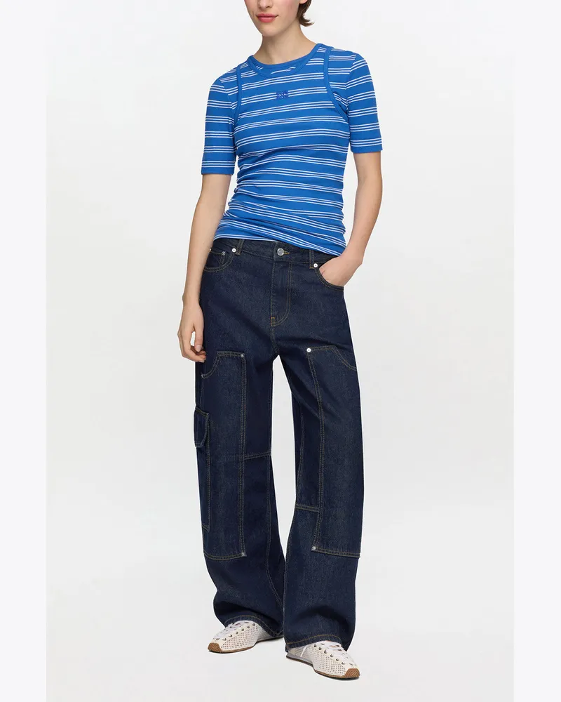 Ganni marineblau Dunkel gewaschene Audri-Jeans Bio-Baumwolle - Größe Marineblau