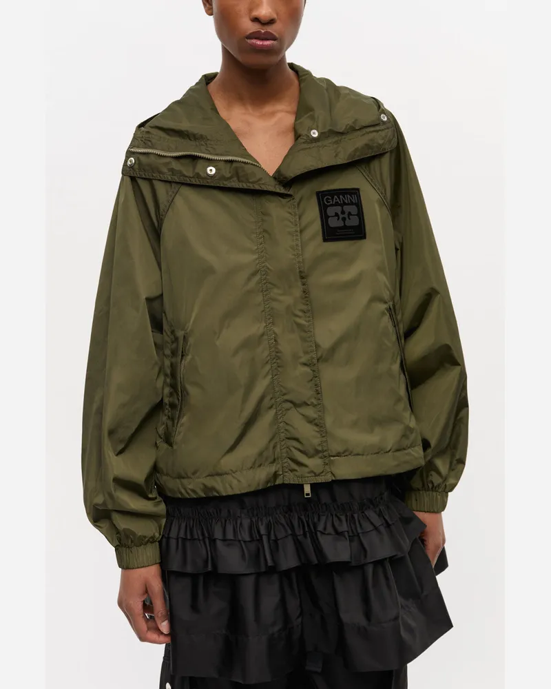 Ganni grün Grüne Nylonjacke Recycelte Nylon - Größe Grün