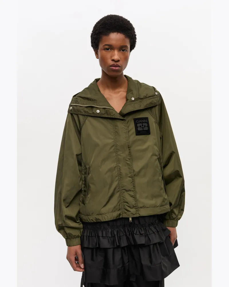 Ganni grün Grüne Nylonjacke Nylon - Größe Grün