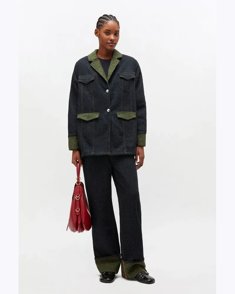 Ganni Twill Denim Oversized Blazer gemischt Gemischt