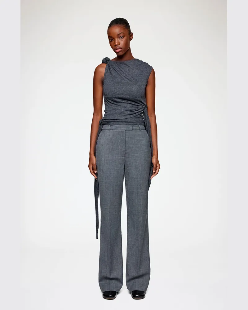 Ganni gemischt Trousers in grau Wool Melange - Größe Gemischt