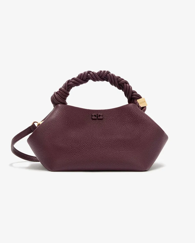 Ganni Small Bou Bag in burgunderrot rot Rot