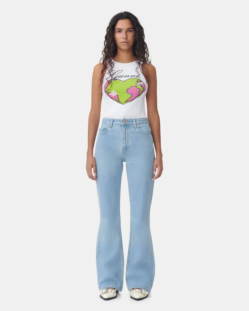 Ganni hellblau Stone Betzy Jeans Baumwolle - Größe Hellblau