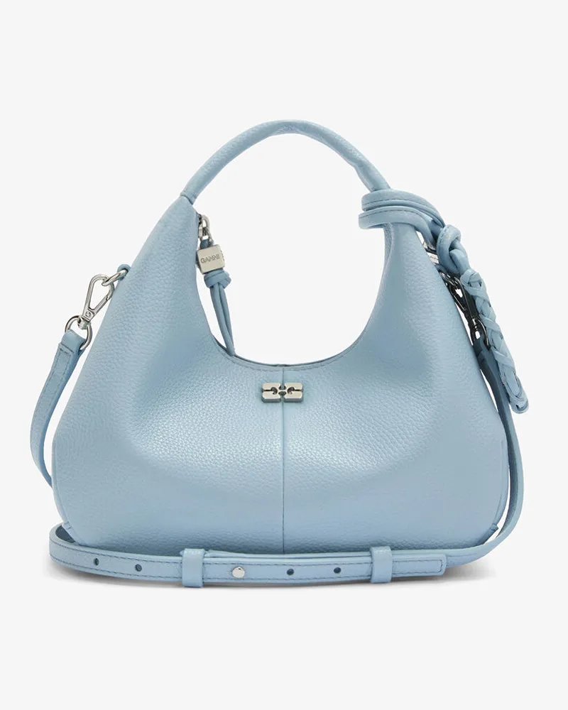Ganni Mini-Hobo-Tasche in Blau Blau
