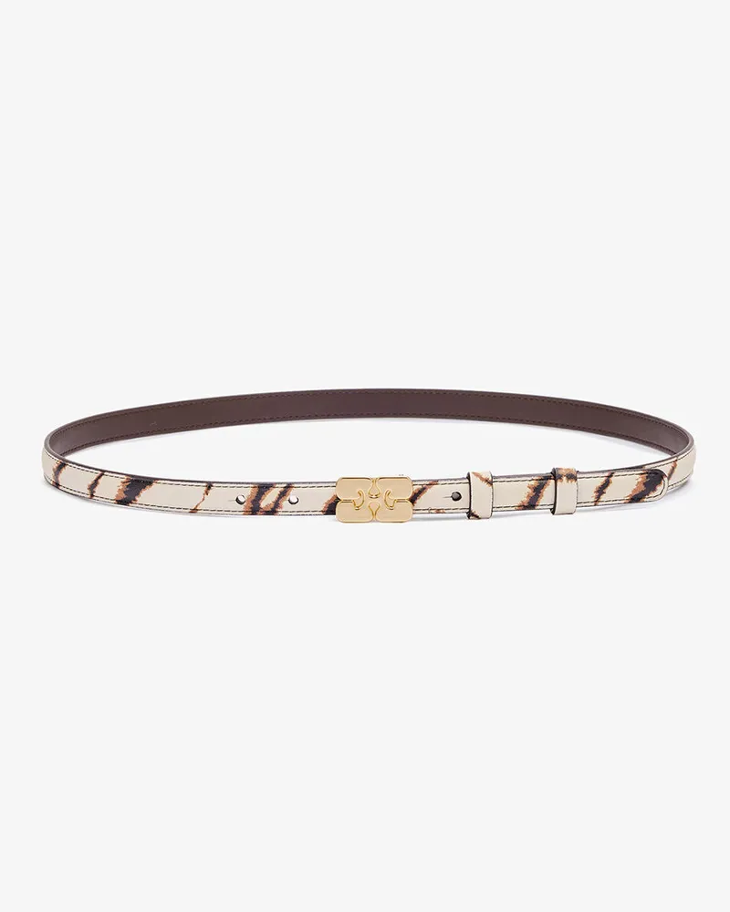 Ganni Kleiner Kat-Gürtel in Zebra - Größe weiß Weiß