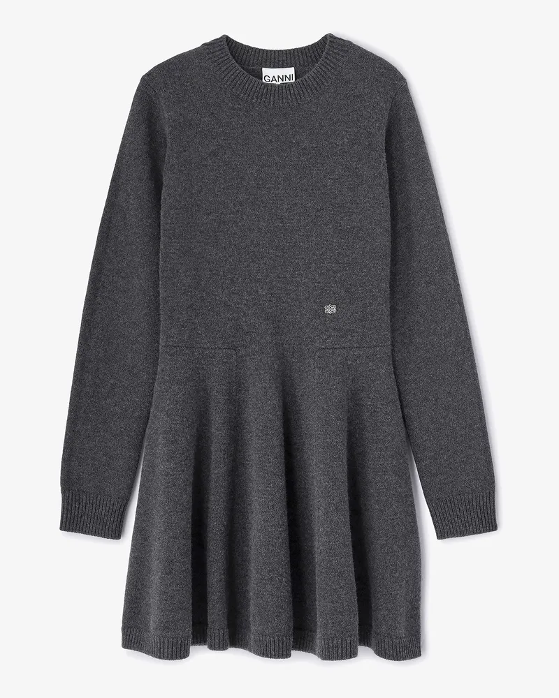 Ganni gemischt Graues Minikleid aus Wolle - Größe Gemischt