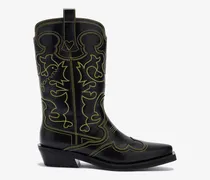 Bestickte, mittelhohe Westernstiefel - Größe gelb