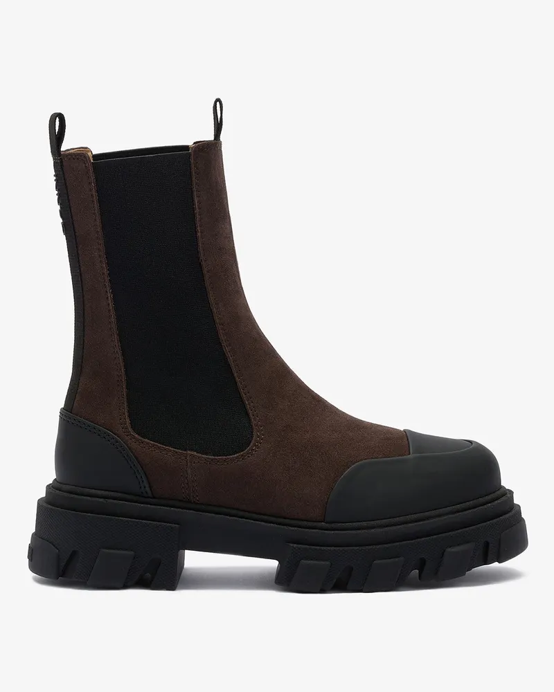 Ganni Mittelhohe Chelsea-Stiefel mit Stollen in Braun Braun