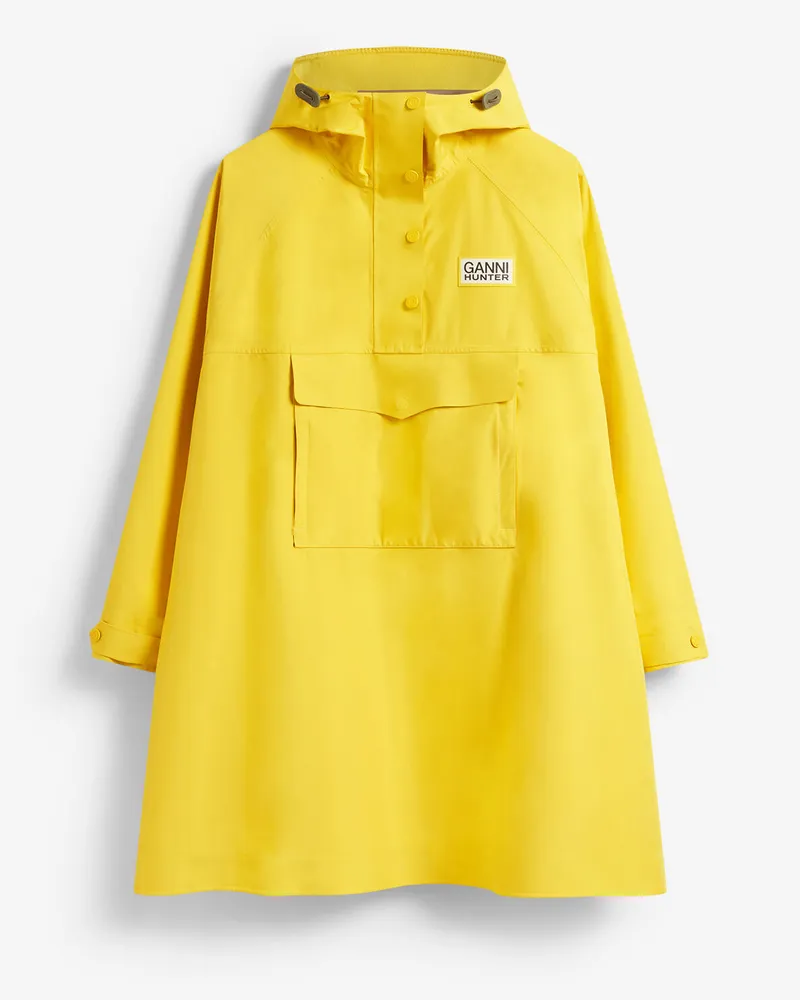 Ganni Poncho aus 10K wasserfestem Shell-Material - Größe gelb Gelb