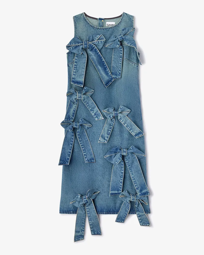 Ganni blau Leichtes, festes Jeanskleid Bio-Baumwolle - Größe Blau