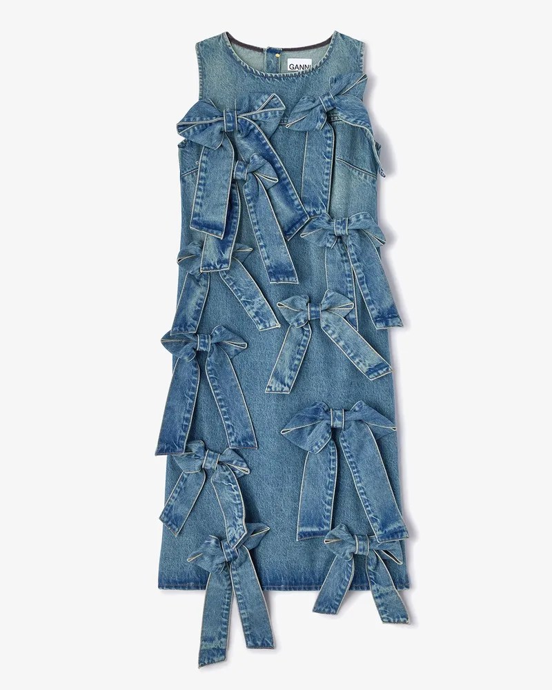 Ganni blau Leichtes, festes Jeanskleid Bio-Baumwolle - Größe Blau