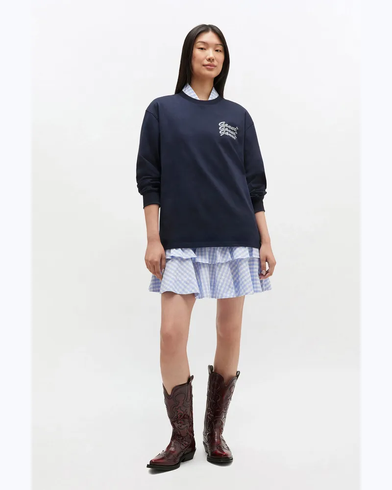 Ganni marineblau Dunkelblaue GANNI-Sweatshirt Baumwolle - Größe Marineblau