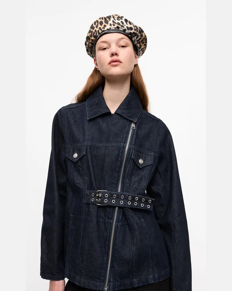 Ganni marineblau Rinse Denim Jacke Baumwolle - Größe Marineblau