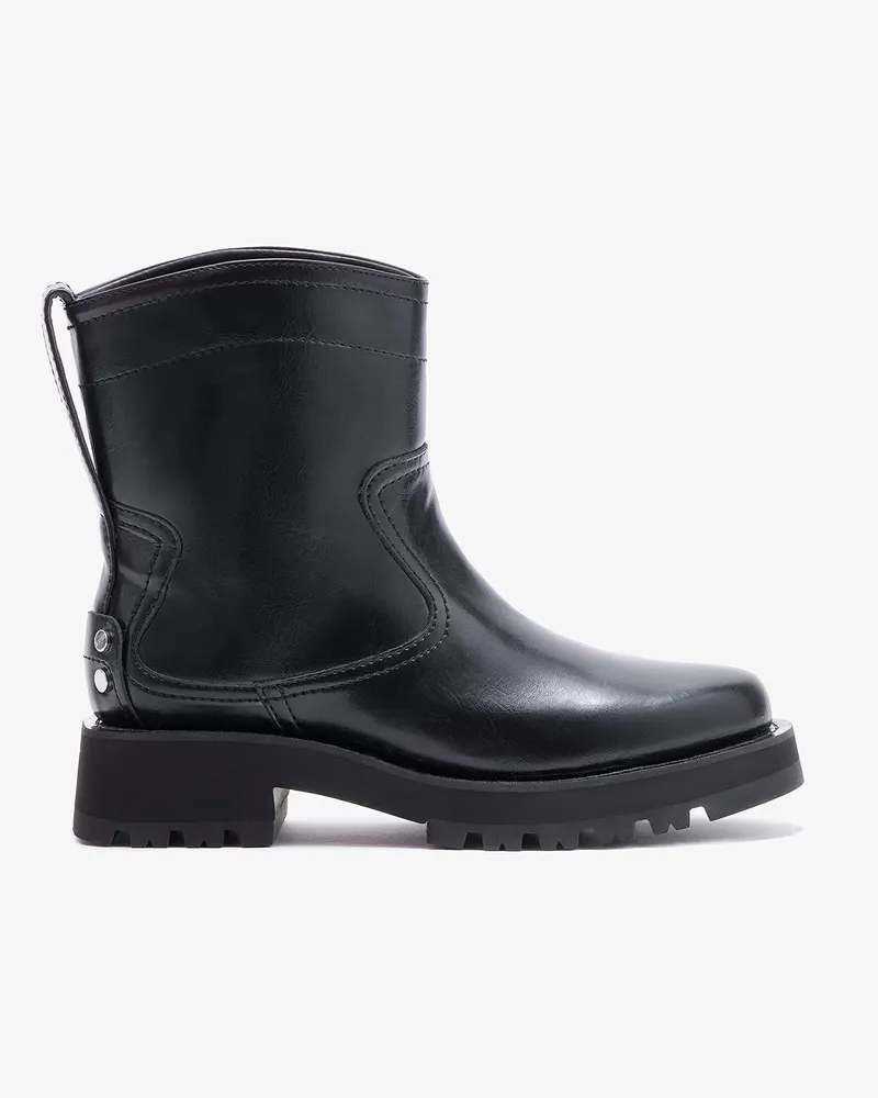 Ganni Flache Stiefel in Schwarz Oleatex Schwarz