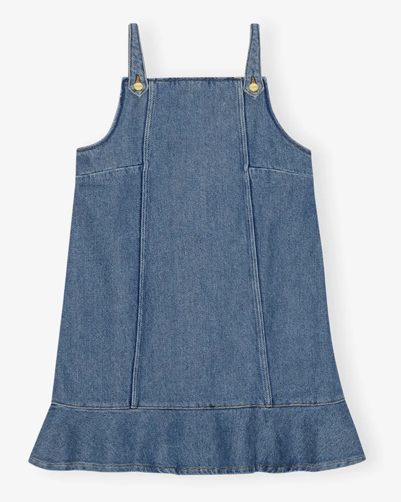 Ganni blau Mini-Kleid aus blauem Denim Bio-Baumwolle - Größe Blau