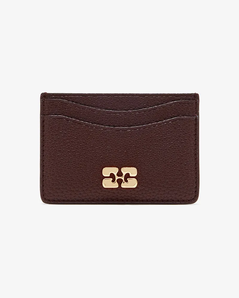 Ganni Genarbtes Kartenetui in Braun Braun