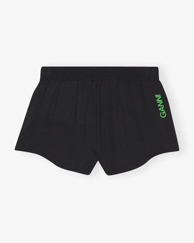 Ganni Active-Netz-Shorts schwarz Schwarz