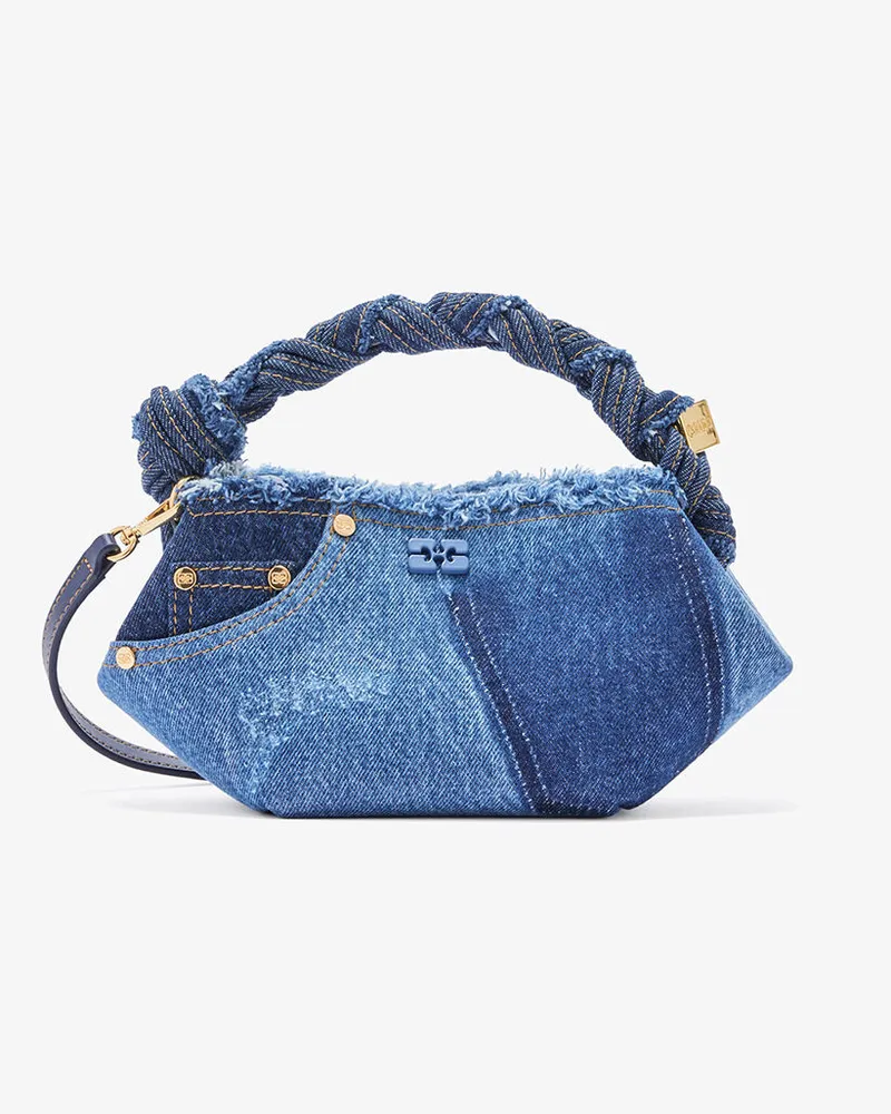 Ganni Mini-Bou-Tasche aus Denim in Blau Blau
