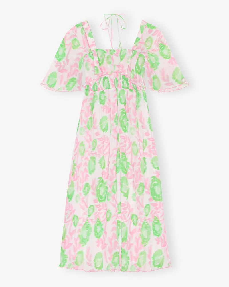 Ganni Midi-Smokkleid aus plissiertem Georgette - Größe rosa Rosa
