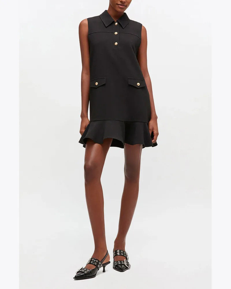 Ganni Schwarzes Anzug-Minikleid aus Twill - Größe schwarz Schwarz