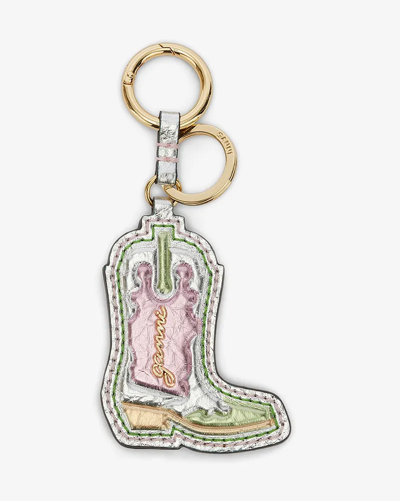 Ganni Westernstiefel-Schlüsselanhänger in Metallic-Optik gemischt Gemischt