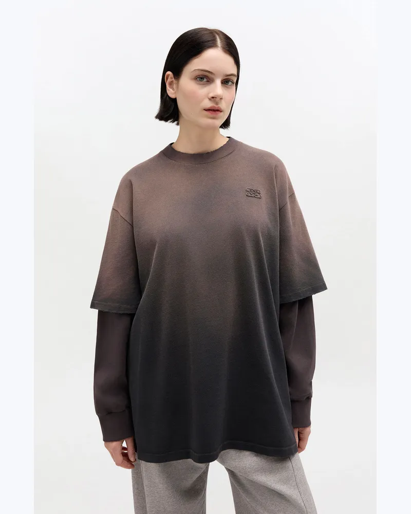 Ganni gemischt Langarm-T-Shirt aus gewaschenem Jersey Bio-Baumwolle - Größe Gemischt