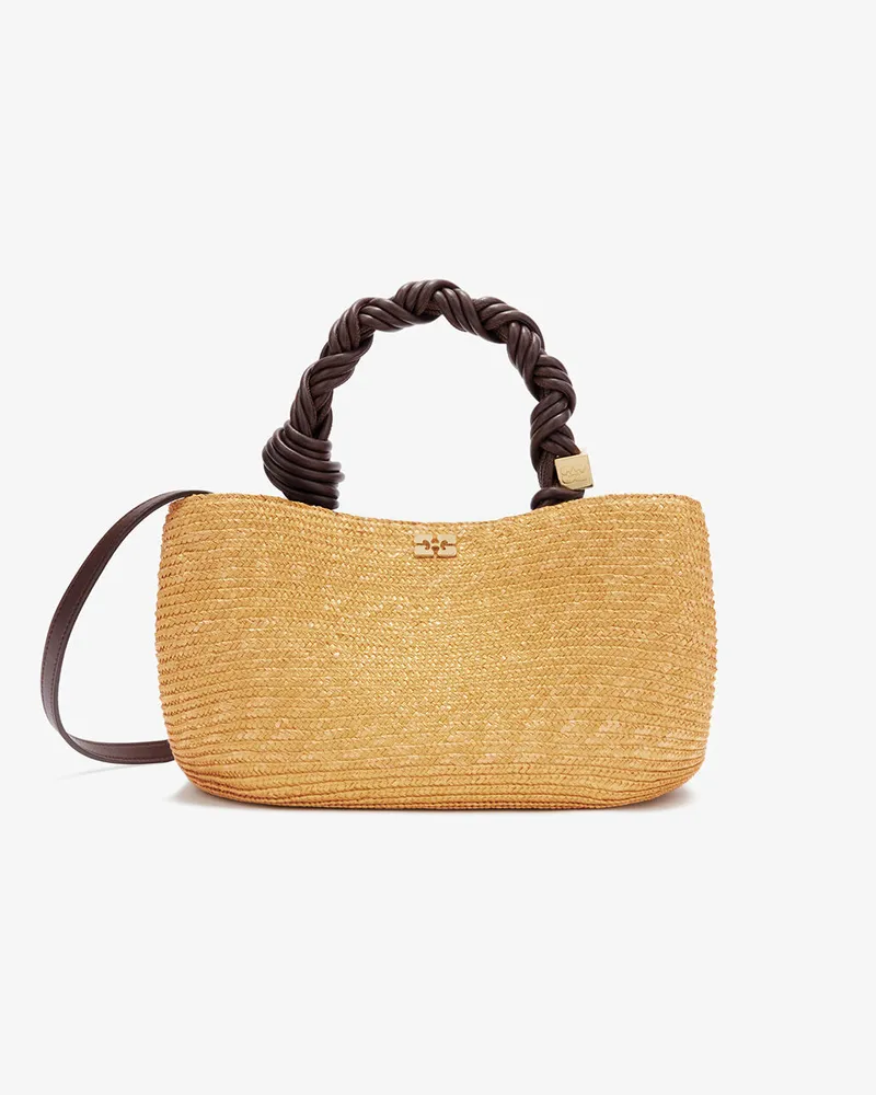 Ganni Kleine Bou-Tasche in Stroh-Optik Italian Straw Italian