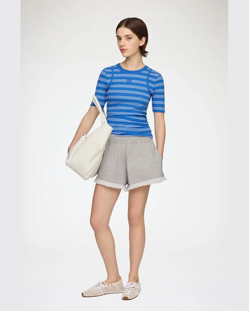 Ganni grau Shorts in grauem Isoli Bio-Baumwolle - Größe Grau
