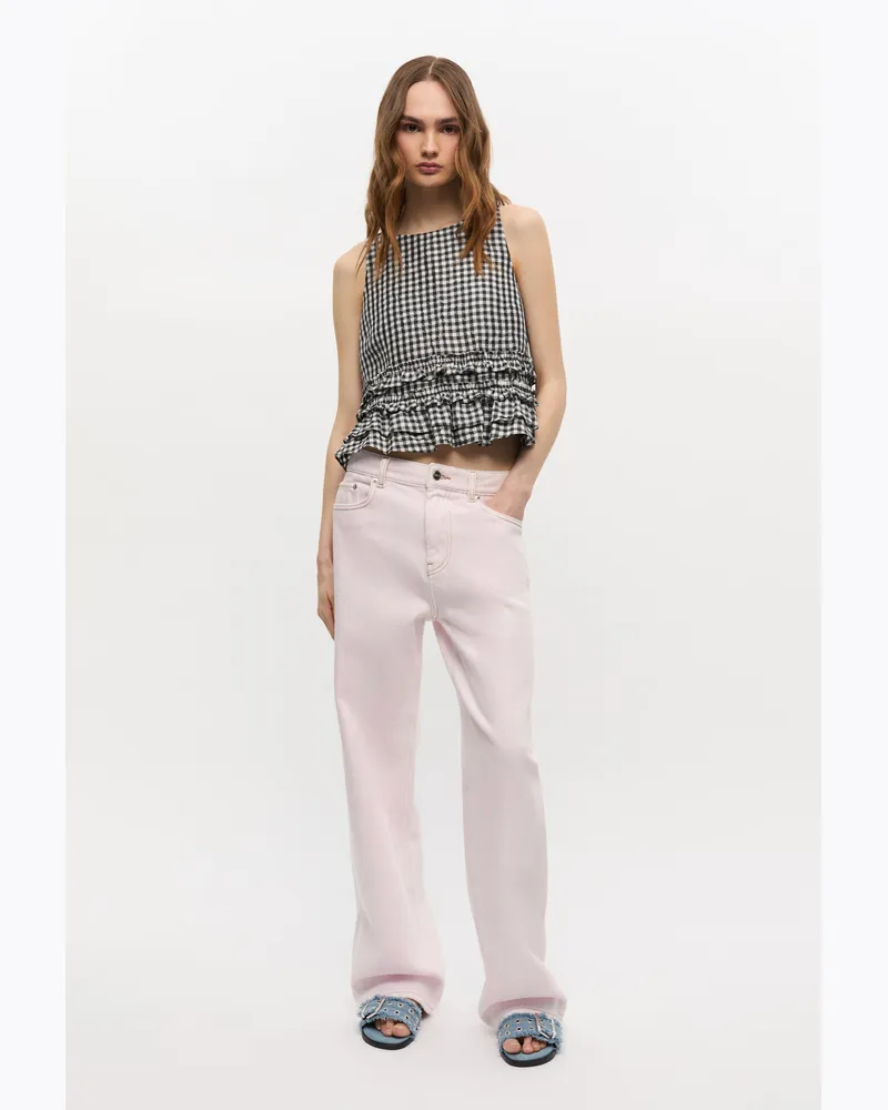 Ganni rosa Rosafarbene, gewaschene Izey-Jeans Bio-Baumwolle - Größe Rosa