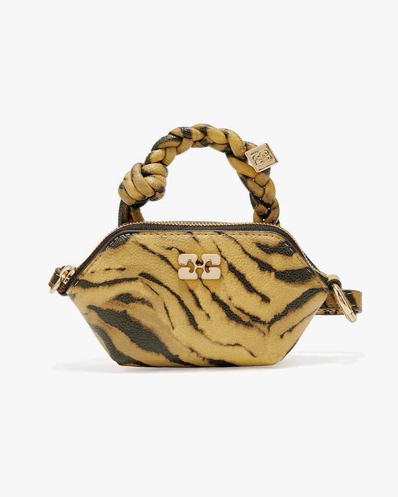 Ganni Nano-Bou-Tasche mit Zebraprint grün Grün