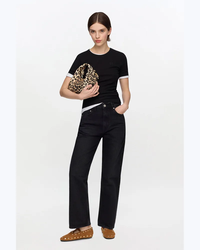 Ganni schwarz Schwarze Betzy-Jeans Bio-Baumwolle - Größe Schwarz