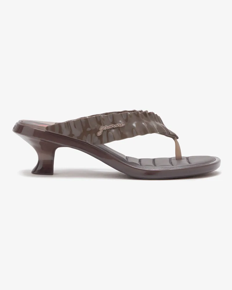 Ganni Melissa-Zehentrenner-Sandalen mit Pfennigabsatz in Braun - Größe Braun