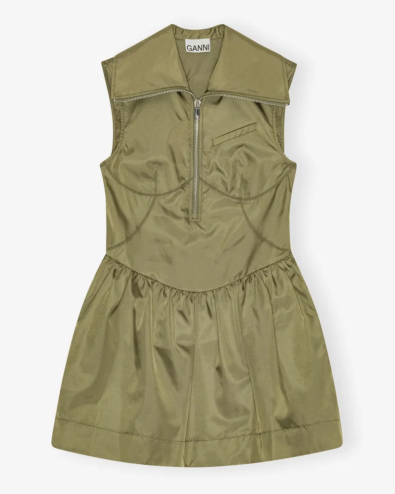 Ganni Kleid aus Nylon in Grün - Größe beige Beige