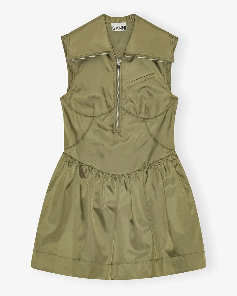 Ganni Kleid aus Nylon in Grün - Größe beige Beige