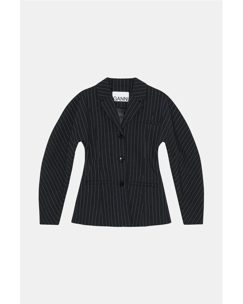Ganni Gestreifter Blazer - Größe marineblau Marineblau
