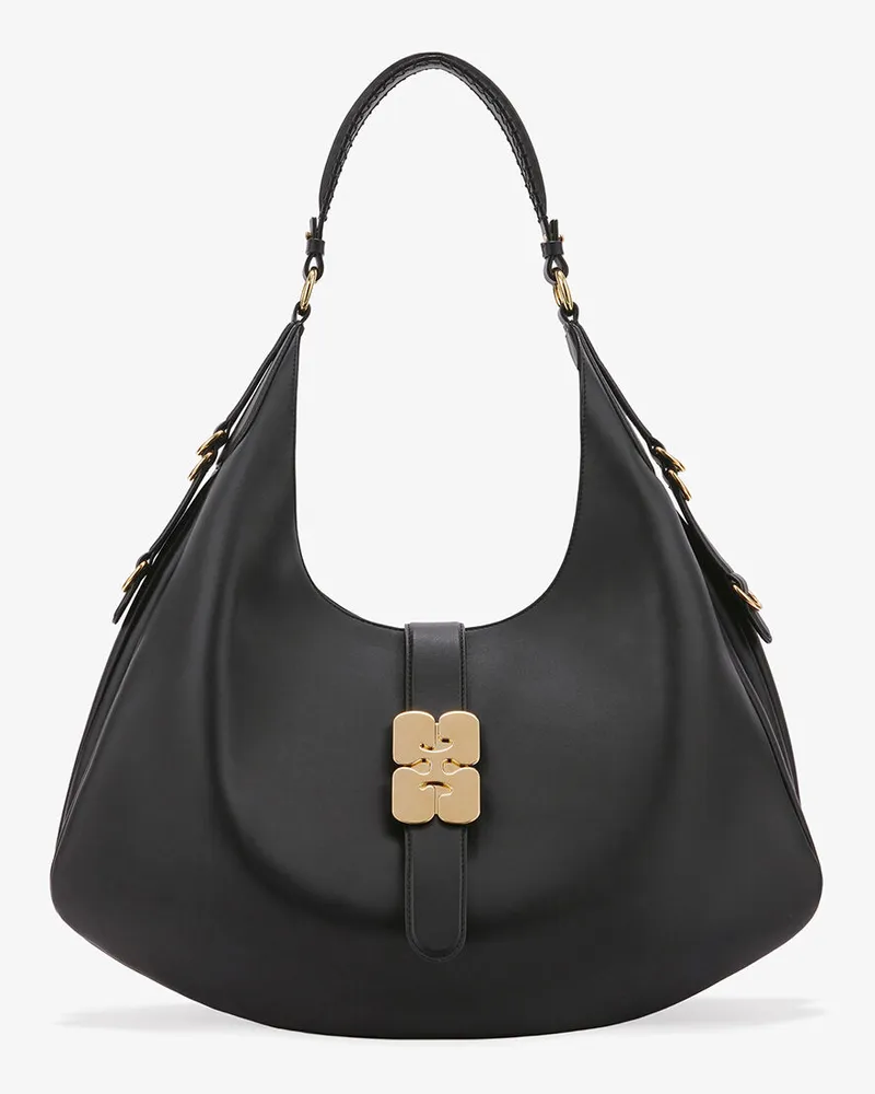 Ganni Große schwarze Kat-Tasche schwarz Schwarz