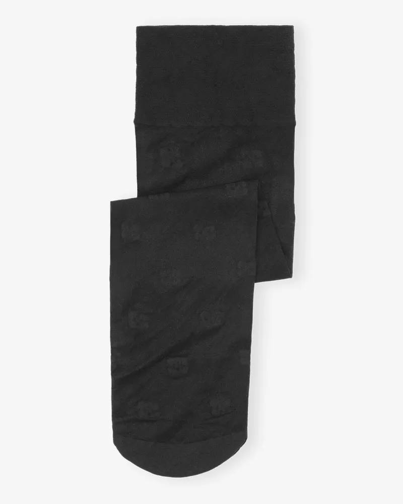 Ganni Schwarze Schmetterlingssocken aus Spitze schwarz Schwarz