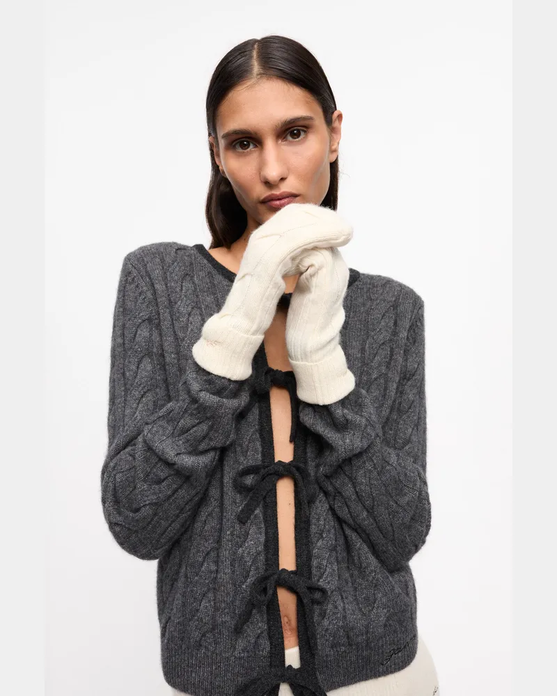 Ganni elfenbeinfarben Cashmere Mix Mittens weiß Weiß