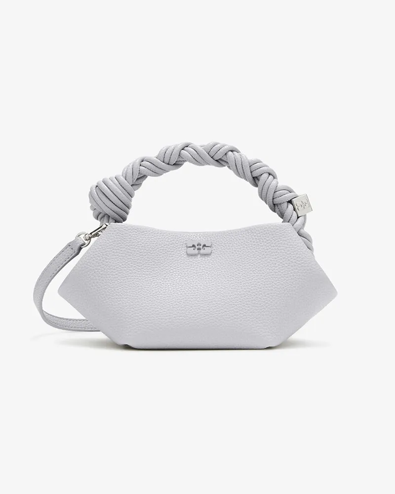 Ganni Mini-Bou-Tasche in Narbenoptik Grau Quiet Gray Quiet