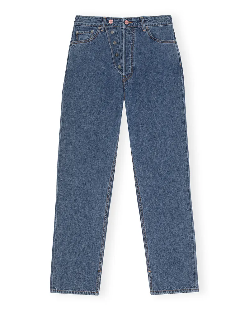 Ganni blau Figni-Jeans Bio-Baumwolle - Größe Blau