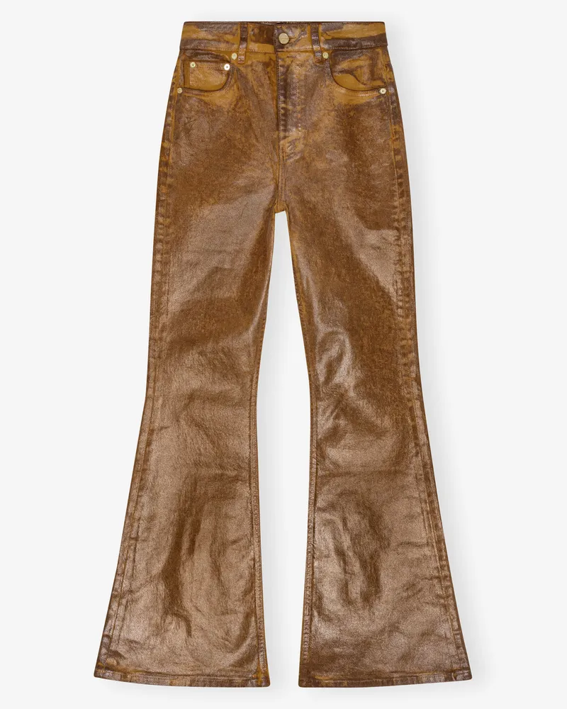 Ganni braun Braune Folien ausgestellte Jeans Baumwolle - Größe Braun