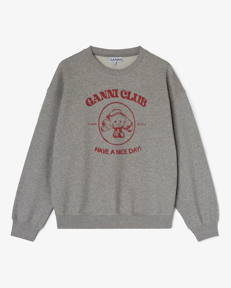 Ganni grau Graues Paris Club-Sweatshirt Bio-Baumwolle - Größe Grau