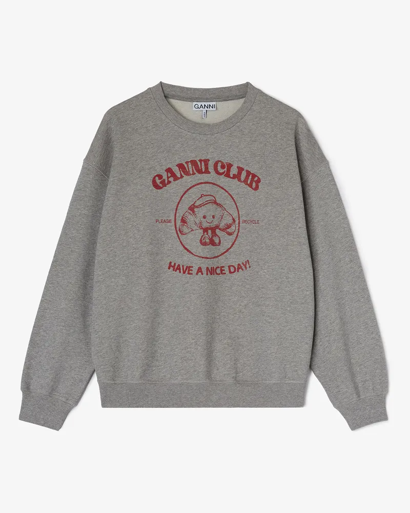 Ganni grau Graues Paris Club-Sweatshirt Bio-Baumwolle - Größe Grau