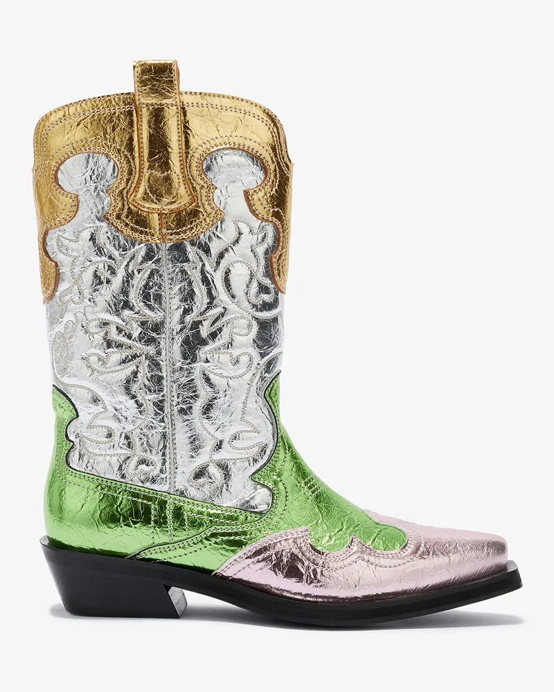 Ganni Bestickte, mittelhohe Westernstiefel - Größe gemischt Gemischt