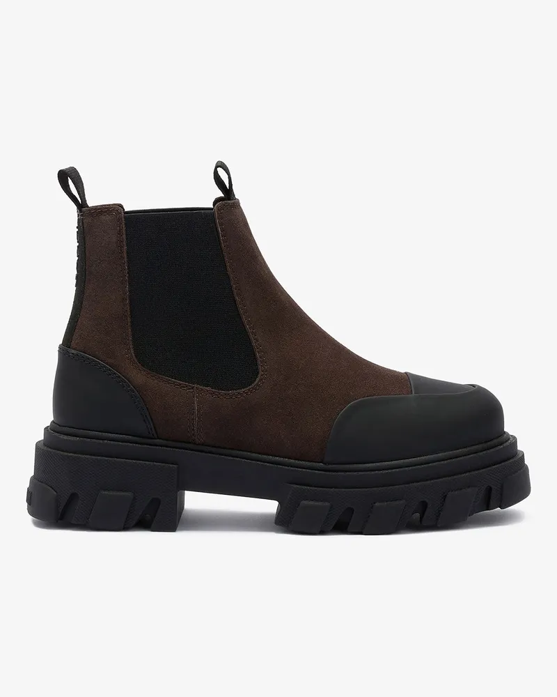 Ganni Niedrige Chelsea-Stiefel mit Stollen in Braun Braun