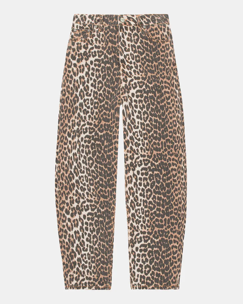 Ganni gemischt Stary Jeans mit Leopardenprint Bio-Baumwolle - Größe Gemischt