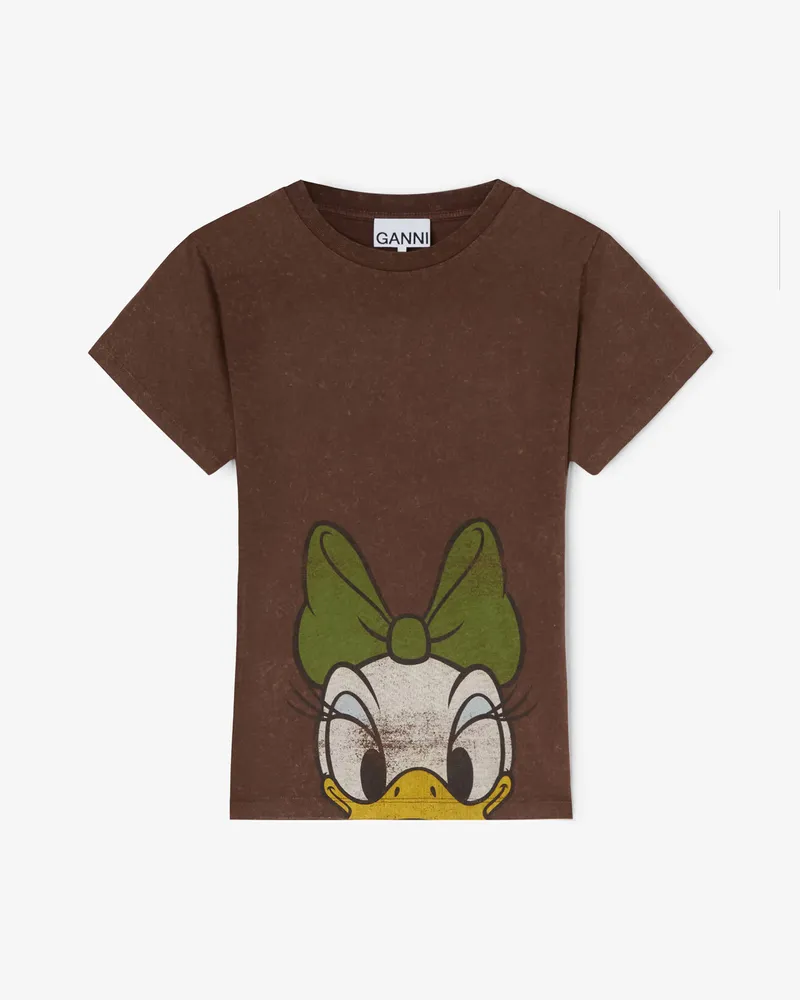 Ganni braun Daisy Duck Baby-Fit-T-Shirt Recycelte Baumwolle - Größe Braun