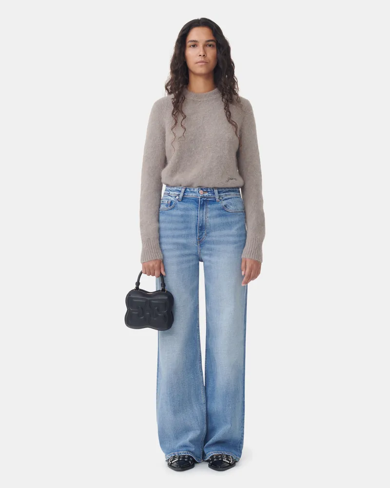 Ganni blau Mittelblaue Andi-Jeans Bio-Baumwolle - Größe Blau